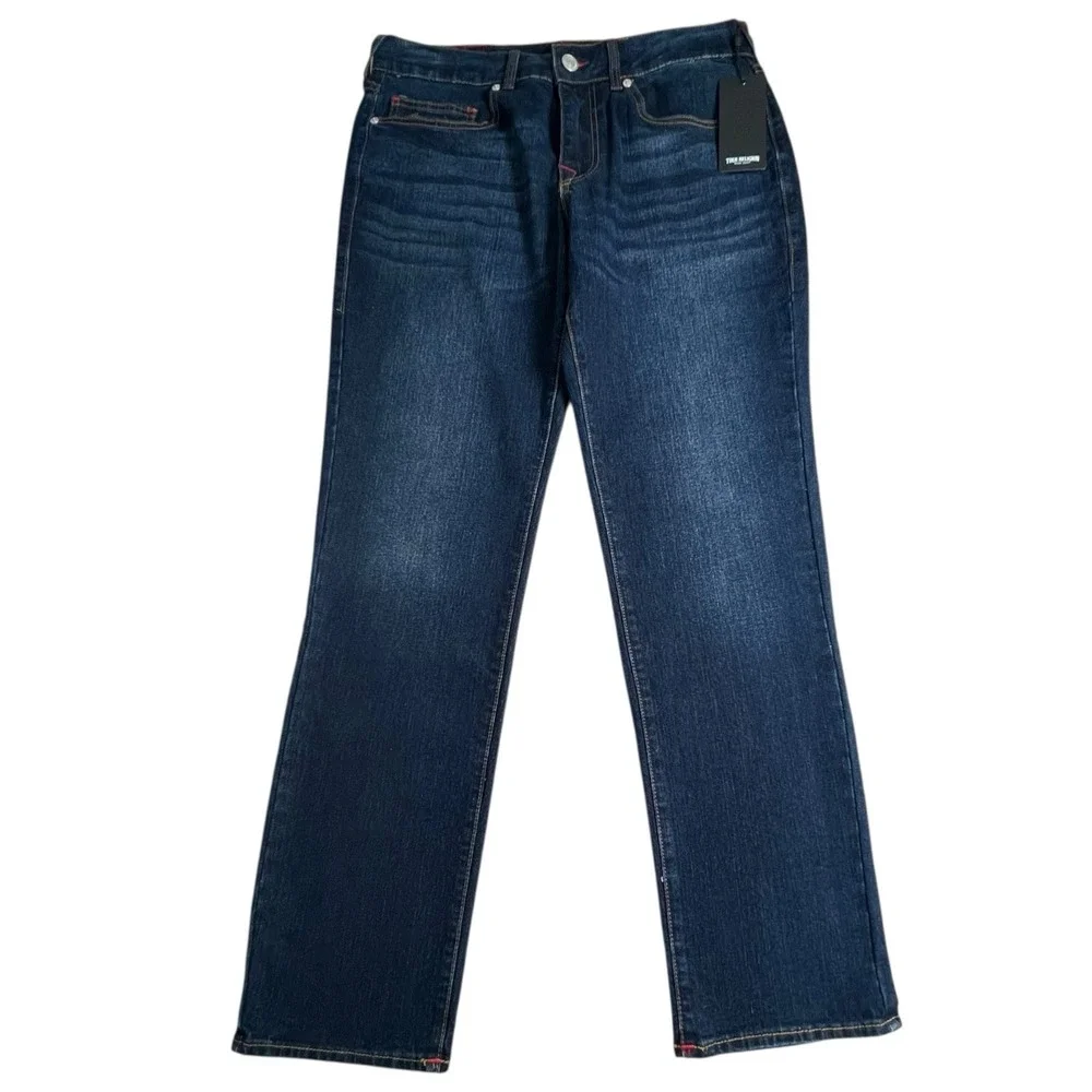 NEW True Religion Mens 32X32 Geno Relaxed‎ Slim Dark Wash Jeans MSRP $159